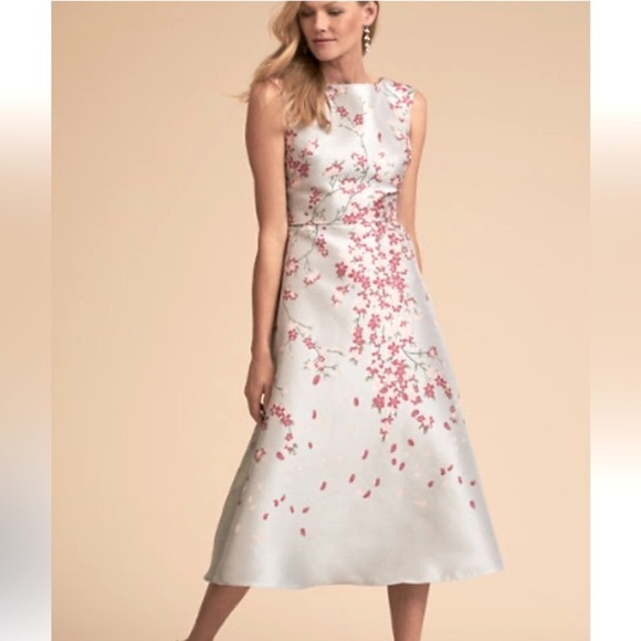 Anthropologie BHLDN Cherry Blossom Blue A Line Agie Dress 6 - Picture 4 of 11